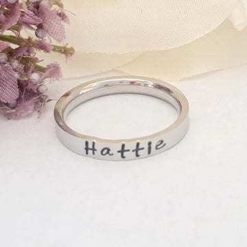 custom stacking name ring