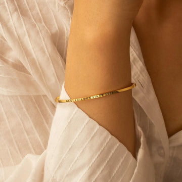 Engraved Affirmation Cuff Bracelet