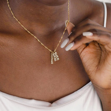 Multiple Vertical Name Necklace