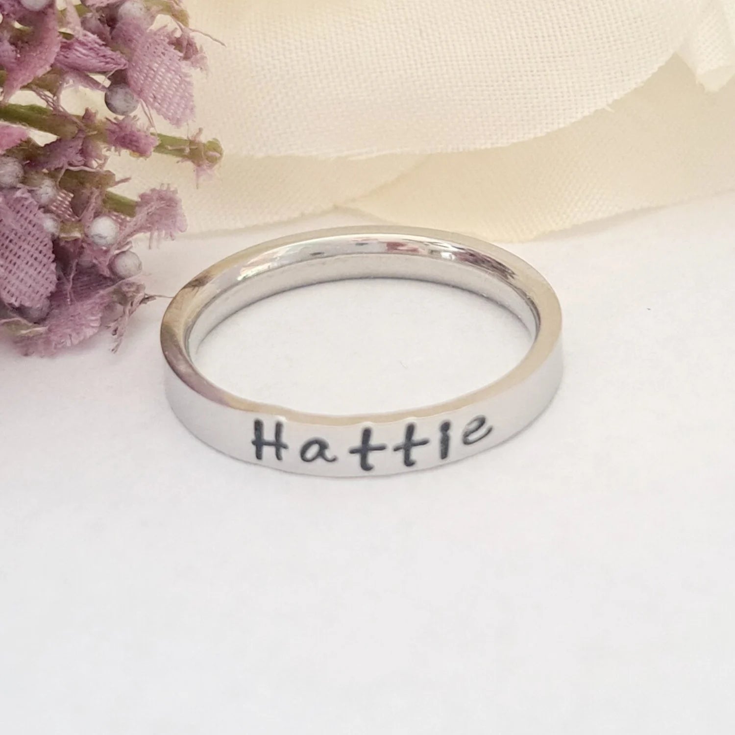 custom stacking name ring