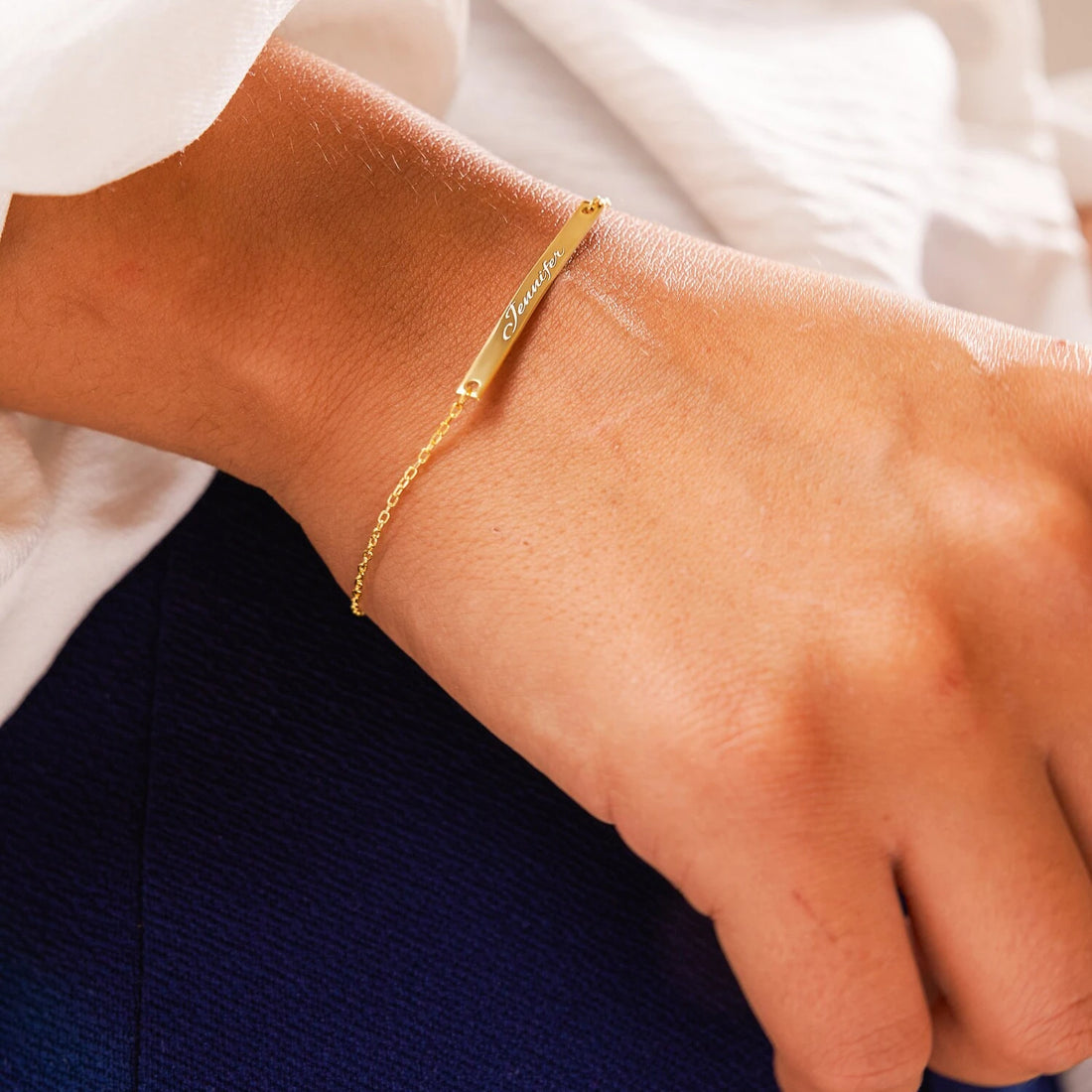 Personalized Gold Bar Bracelet