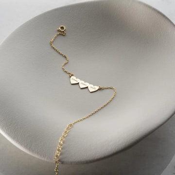 Family Name Engraved Hearts Bracelet