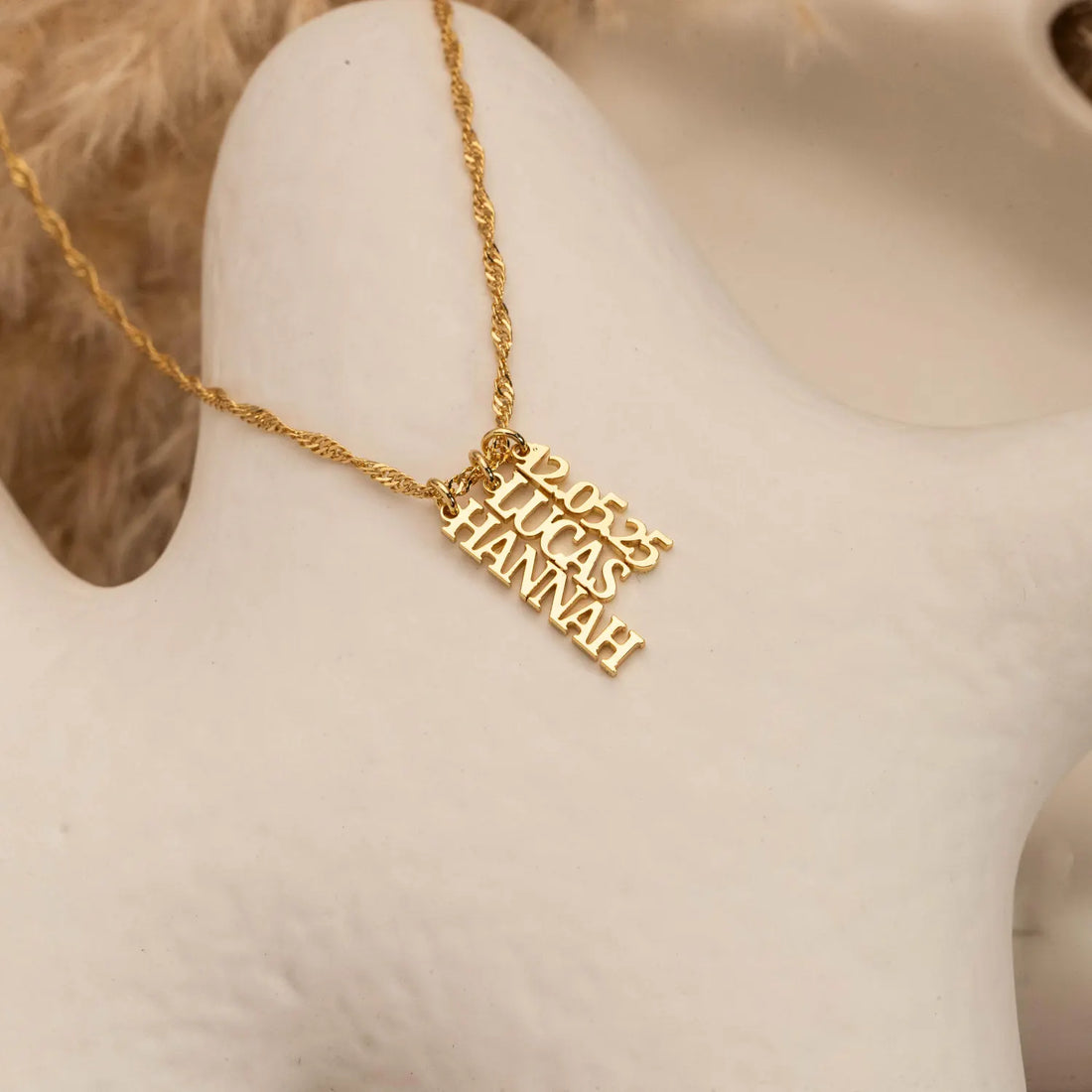 Multiple Vertical Name Necklace