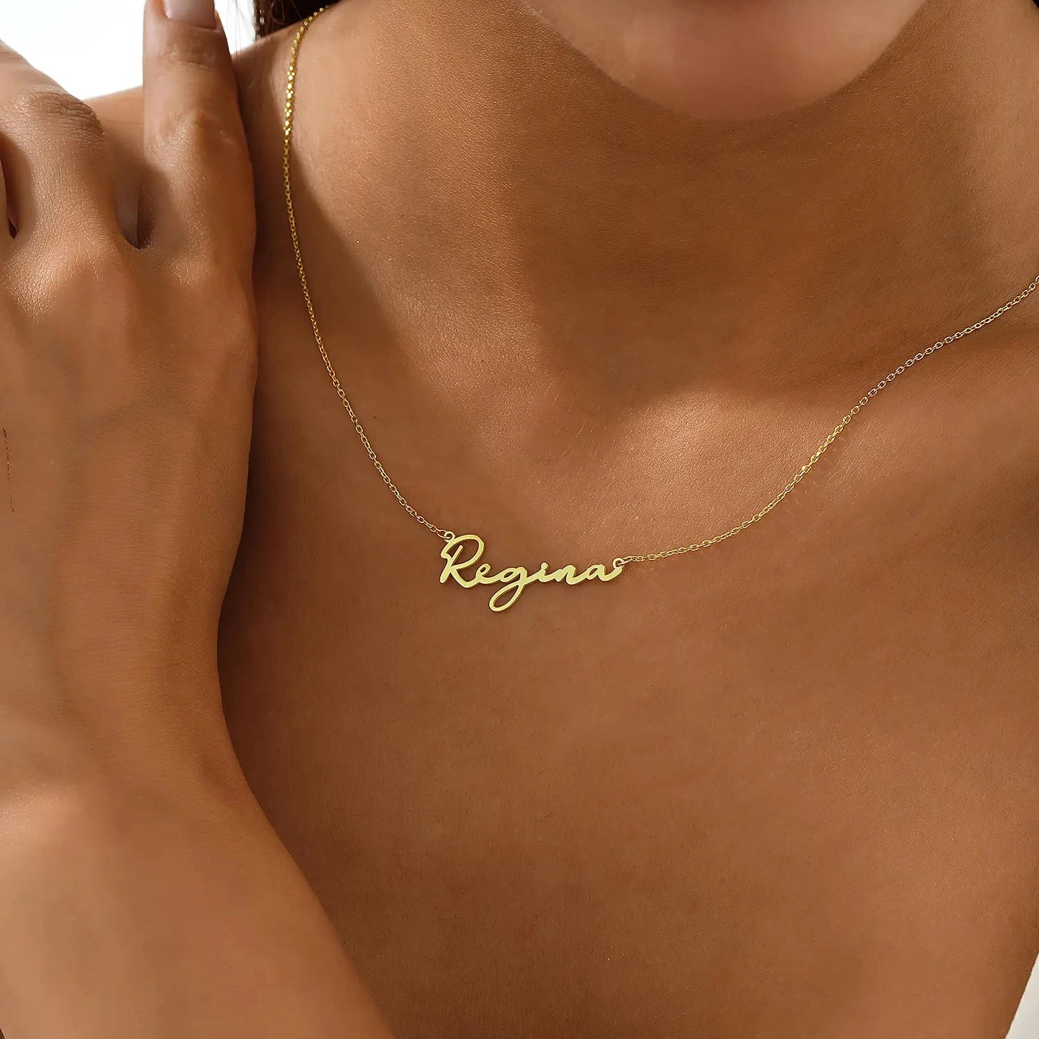 Trendy Script Name Necklace