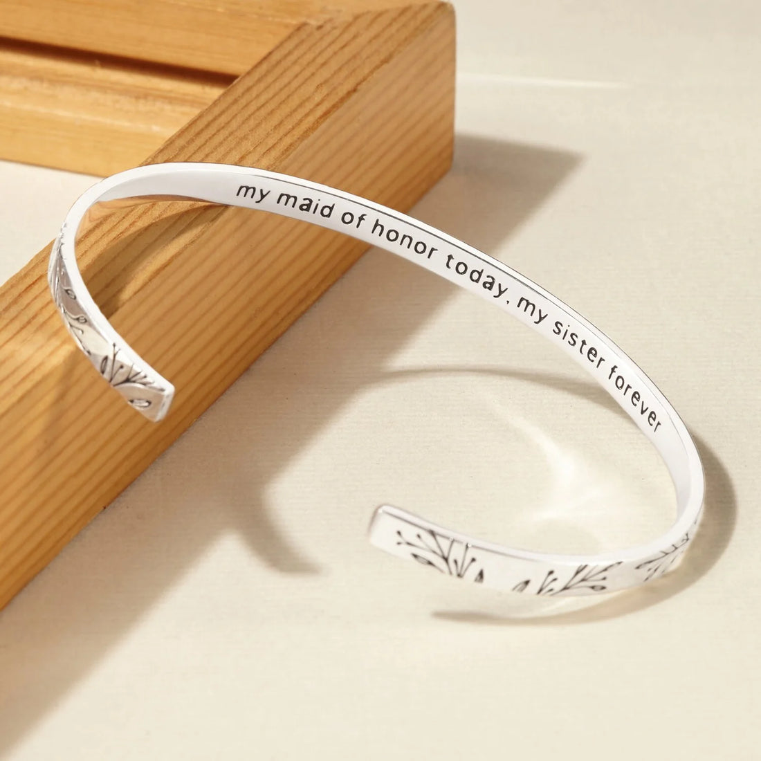 Name Bangle With Engraved Message Inside