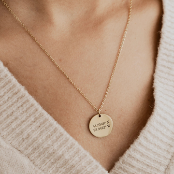 Minimalist Custom Engraved Coin Pendant Necklace